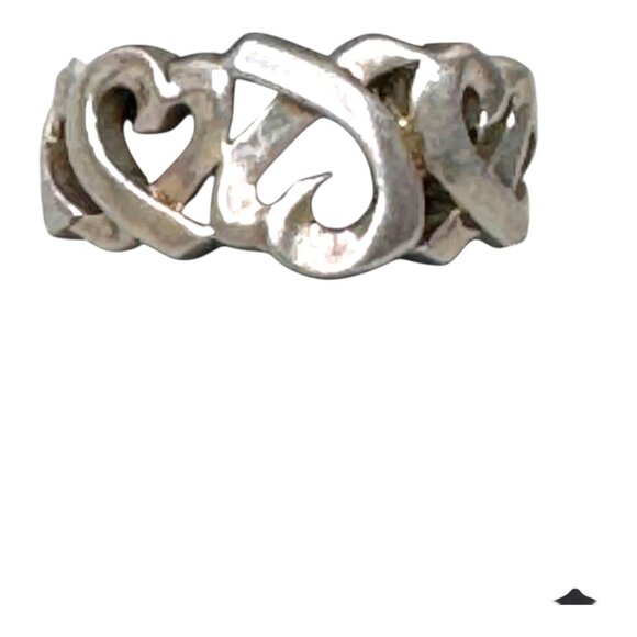 Tiffany & Co Paloma Picasso Sterling Silver 925 Heart Ring Size 5 Endless Love - Picture 2 of 8